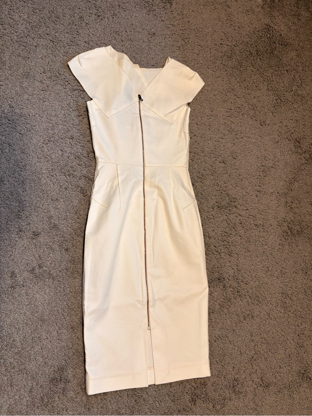 Roland Mouret For Bergdrof Goodman Sheath Dress In Off White Size US 2 - Picture 14 of 16